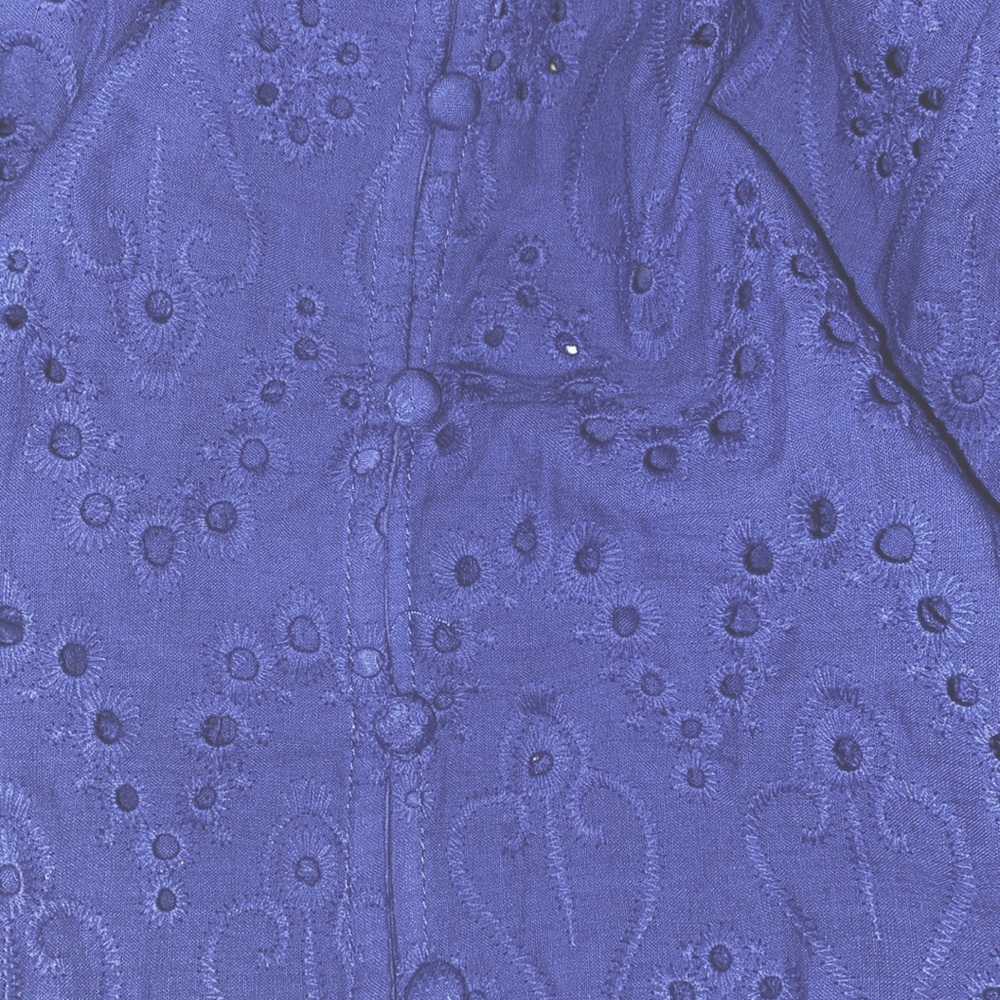 City chic royal blue eyelet puff sleeve blouse - Picture 4 of 7